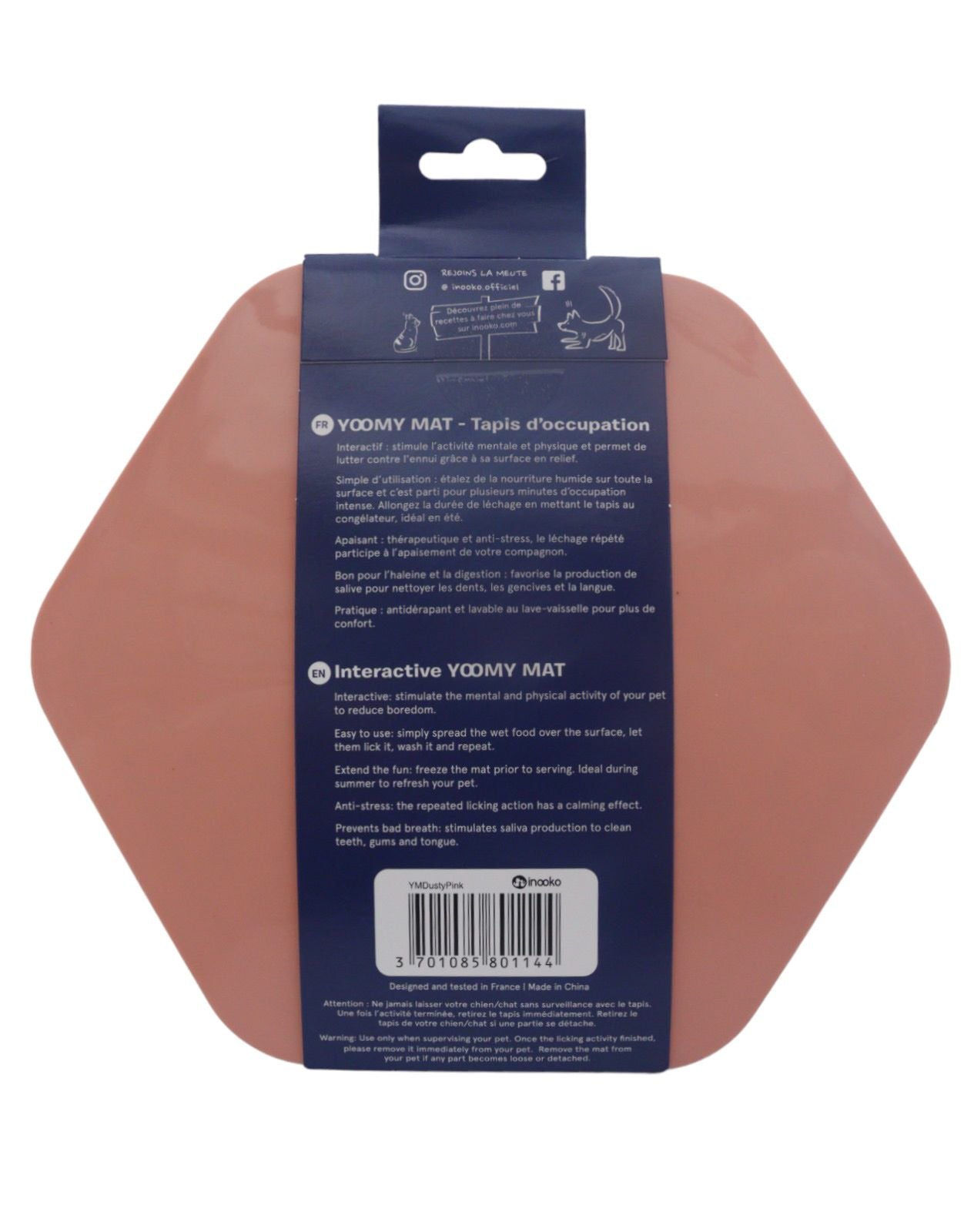 Tapis d'occupation/léchage - antidérapant (Rose) - Lickmat