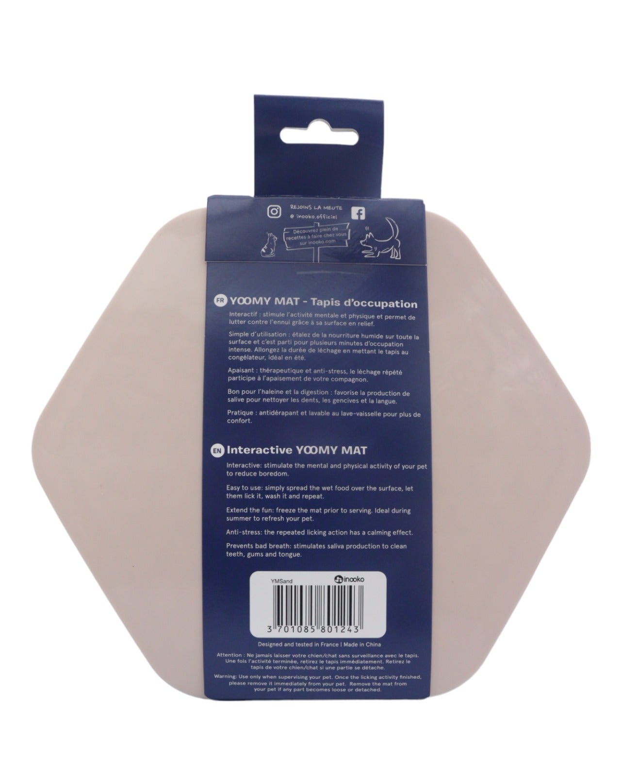 Tapis d'occupation/léchage - antidérapant (Beige) - Lickmat