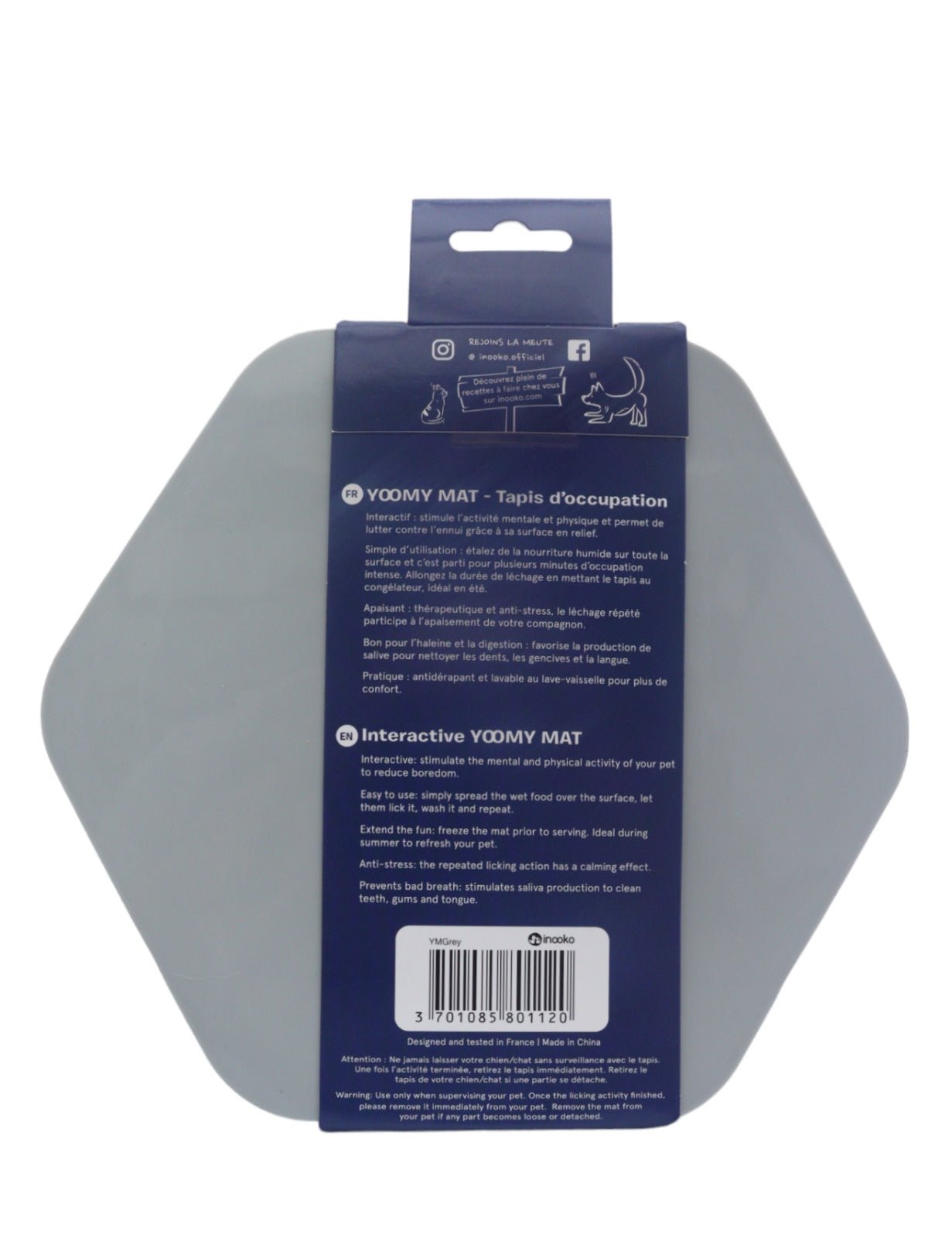 Tapis d'occupation/léchage (Gris) - Lickmat Boutique Naturelle le Cani Domaine